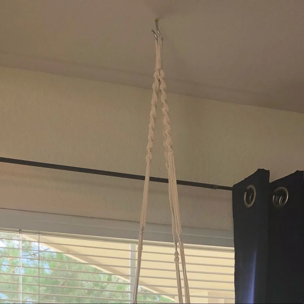 Handmade macrame cat swing